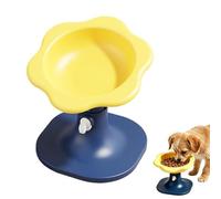 Kitty Feeding Bowl - Stone Glass Acrylic | Non-Slip Raised Floral Ergonomic Base Sturdy Design for Spill Control | Drinking Station for Puppies, Kittens, Indoor and Outdoor, Yard, Garden