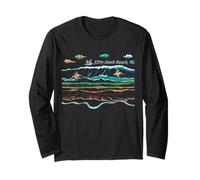 Kitty Hawk Beach NC Outer Banks North Carolina Waves Pelican Long Sleeve T-Shirt
