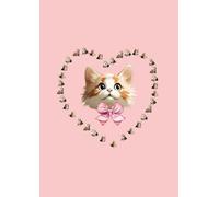Kitty Heart Grid Notebook - A4 0.5cm (0.196 inch) Diced Paper, 120 Pages: Adorable Cute Journal for Cat Lovers, Students, and Kawaii Fans