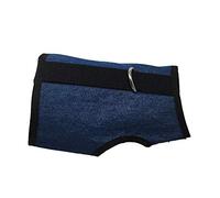 Kitty Holster Cat Harness - Cat Walking Harness, Secure & Comfortable, Ultra-Strong Hook-and-Loop, Soft Breathable Cotton, Made in USA - Denim Blue, S/M