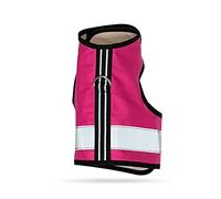 Kitty Holster Reflective Cat Harness, Hi-Vis Day and Night Vest, Safe, Breathable and Washable Cotton, Ideal for Walking and Travel, Flamingo Pink, XS