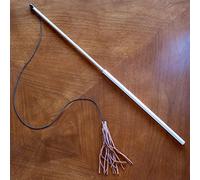Kitty Kraken | Suede Brown Leather | Natural Birch Wood Rod | Teaser and Exerciser for Cats and Kitten | Interactive Soft Feather Like Toy | Handcrafted in The USA | 1-Pack