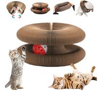 Kitty Kurlz Cat Toy, Magic Organ Cat Toy Interactive Scratcher Cardboard with Bell Ball, Durable for Indoor Cats(1 Pack)