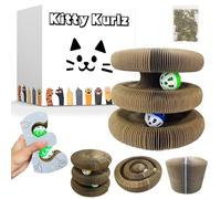 Kitty Kurlz Cat Toy, Reversible Infinity Style Magic Organ Cat Toy Made from Recycled Corrugated Cardboard Long Lasting (E-Shaped)