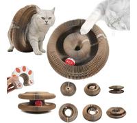 Kitty Kurlz Set of 2 Cat Toys Magic Scratching Post 2 in 1 with Bell, Scratch-Resistant and Durable, Accordion Design, Multiple Shape Changes for One Sense