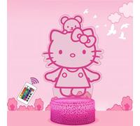 Kitty Lamp 3D LED Night Light, 16 Colours, Remote & Touch, Girls Gift