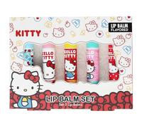 Kitty Lip Balm Set, 5-Pack Fun Flavoured, Assorted Designs, (Cherry, Bubble Gum, Vanilla, Strawberry & Sugar) - Moisturising Lip Care for Kids & Teens - Travel-Sized Lip Balm Set
