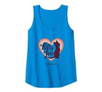 Kitty Love is The Best Love: Cat Lover Heart Tank Top, Women, Sapphire, XL