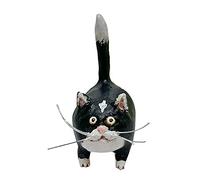 Kitty Miniature Sculpture Cat Figurines Home Decor Kitty Figures Decoration Original Art Resin Desktop Ornament With Expression For Kids Boys Girls Children The Coat of Many Colors Christmas (C, A)