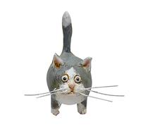 Kitty Miniature Sculpture Cat Figurines Home Decoration Original Art Resin Desktop Ornament Expressive Figures for Children and Cat Enthusiasts (B, A)