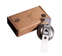 Kitty Professional Biscuit Press Attachment Size 8 with mounting Ring Compatible with Kitchen Aid Meat Mincer - hygienic Stainless Steel Cookie Press 4 Patterns