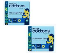 Kitty’s Cottons Organic Cotton Sanitary Pads Overnight | Heavy Flow Sanitary Towels for Women | Period Pads with Wings | Ultra-Thin Natural Pads | Sensitive Skin & Rash-Free | Biodegradable Pack of 2