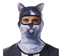 Kitty Ski Masquerades, Cat Shiesty Masquerades, Breathable 3D Lightweight Animal Face Protection with Ears, Wind Protection, Cat Face Protection for Skiing, Outdoor Activities