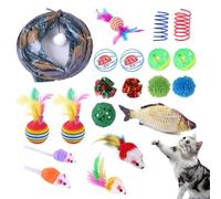 Kitty Toys for Indoor Cats - Cat Feather Toys Funny Cat Tunnel Toy,Multipurpose Cat Toys Set Interactive Cat Toy for Cats Small Pets