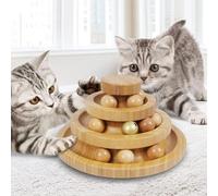 Kitty Toys Roller - 3-Level Cat Ball Tower with 9 Removable Balls - Interactive DIY Fun Toy for Kitten Mental & Physical Exercise