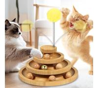Kitty Toys Roller - 3-Level Cat Ball Tower with 9 Removable Balls - Interactive DIY Fun Toy for Kitten Mental & Physical Exercise