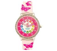 Kitty, Unicorn or Butterfly Analog Color Watch - Kids 3D Band First Watch - Time Teacher - Girls, Children - School Watch, Pink Butterfly, Butterfly