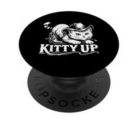Kitty Up Cat Cowboy Hat Boots Funny Feline Meme Animal Humor PopSockets Adhesive PopGrip