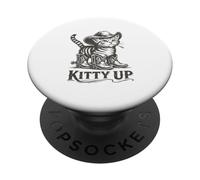 Kitty Up Funny Cat Cowboy Hat Boots Vintage Country Music PopSockets Adhesive PopGrip