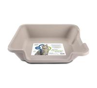 KittyGoHere 2.0 Easy-Entry Cat Litter Box - Large Open-Top Low Entrance Litter Pan with Higher Sides & Two Entrances - Ideal for Senior & Arthritic Cats - Made in USA (Grey)