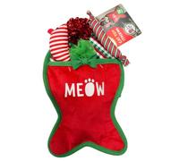 Kittykins Cat Toy Stocking 10pc - a Stocking Stuffed With Purrs, Plays, and Holiday Cheer - Perfect Seasonal Gift to Keep the Entertained Four Hours on End