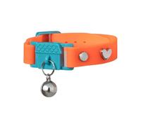Kittyrama Cat Collar with Bell. As Seen in VOGUE. Breakaway, Quick Release, Hypoallergenic, Vet Approved. Lightweight Kitten Collar. Soft & Comfy. Kitten Tangerine