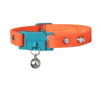 Kittyrama Cat Collar with Bell. As Seen in VOGUE. Breakaway, Quick Release, Hypoallergenic, Vet Approved. Lightweight Kitten Collar. Soft & Comfy. Tangerine