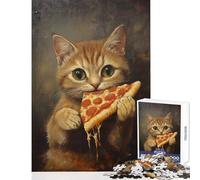 Kitty's Pizza Feast 1000 Piece Jigsaw Puzzles for Adults Birthday Gifts Wall Decoration Home Decoration Toys Suitable for Ages 14 And Up size 50x75cm
