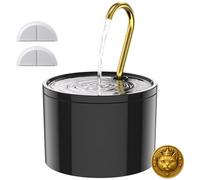 Kittyspout 1.2L Ceramic Water Fountain with Ultra Silent Pump, Includes 2 Active Filters and Copper Tap, Perfect for Cats and Small Dogs (Black)