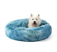 KITTYWOO Calming Donut Dog Bed with Hooded Blanket - Plush Fluffy Cave Bed for Small & Medium Dogs, Machine Washable Anti-Anxiety Pet Bed for Cats
