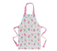 Kituals Children's Cupcakes 100% Cotton Wipeable Apron - Adjustable Neck Fastening 2-6years Girls Kids Chef Cooking Baking Arts Painting Gift white