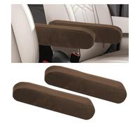 KITUREK 2PCS Car Front Seat Armrest Covers, Auto Seat Arm Rest Protector Replacement, Soft Elastic Fabric Armrest Covers, Vehicle Interior Decor Accessories (Brown)