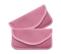 KITUREK 2PCS Faraday Signal Blocking Bag, Key Fob Protector, RFID Faraday Pouch Cage Box Wallet Case for Cell Phone Privacy Protection, Anti-Hacking RFID Card Protector Signal Shielding (Pink)