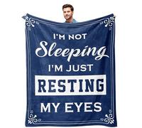 Kituzol Funny Birthday Gift for Men, Father's Day Dad Gifts, 70th Gift for Men, I'm Not Sleeping, I'm Just Resting My Eyes, Retirement Present for Grandpa, Dad Husband Blanket, Nap Blanket (50" x 60")