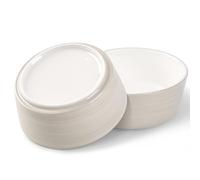 Kitwinney Dog Bowls, Non Slip Ceramic Dog Food and Water Bowl with Silicone Base, Heavy Weighted Pet Feeding Bowl for Cats, Puppoes and Small Dogs (Light Grey-2 Pack, 6 Inches)