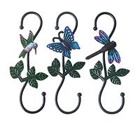 Kitwinney Large Decorative S Hooks, Set of 3 Plant Hangers, Beautiful and Vivid Plant Hook for Hanging Outdoor Indoor Garden Plants, Flower Baskets, Pots, Bird Feeders