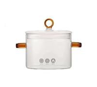 Kityemo 1.5L/53Oz Clear Glass Pots for Cooking with Lids Saucepan with Cover Simmer Pot Heat-Resistant Glass Stovetop Pot and Pan Stockpots for Noodles, Soup, Cereals, Fruits