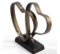Kityemo Two Hearts and Cross Sculpture,Double Heart Ornament,Double Heart Statue,Home Decoration sculpture,Creative Home Modern Gift Office Living Room Decoration Collection Souvenir