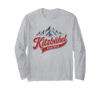 Kitzbühel Austria Mountain Ski Resort Retro Alps Graphic Long Sleeve T-Shirt