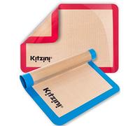 Kitzini Silicone Baking Mat Set (2) Half Sheets - Non Stick Cookie Sheets Professional Grade