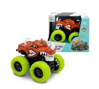 Kitzomi 4WD Monster Truck Toy for Toddler 3-6 Boy Girl | Push Pull Friction Powered Dinosaur Toy Vehicle | Christmas Birthday Gift Toys for Boys Girls | Red Berserker Beast