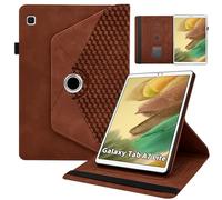 Kitzomi Case for Samsung Galaxy Tab A7 Lite 8.7-inch 2021 Model (SM-T227/T225/T220) PU Leather Patchwork Design Cover for Tab A7 Lite SM T220 360-Degree Rotating Stand with Card Slots, Brown