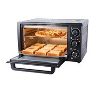 Kiuaso 32L Mini Oven, 6-in-1 Countertop Toaster Oven with Convection Fan, Rotisserie, Internal Light, 60min Timer, 1500W Electric Oven with Baking Tray, Grill Rack, for Baking Roasting, Black (Black)