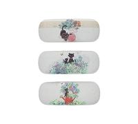 KIUB Hard Glasses Case Animal Cat Playing with Ball of Wool White Background, white, M