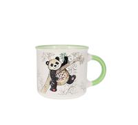 Kiub Mini Espresso Mug with Animals Panda in Bamboo Design Height 6.5 cm Fine Porcelain