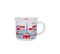 KIUB - Mug Paris Eiffel Tower - Roofs of Paris design with typical Parisian architecture - fine porcelain material - capacity 355ML