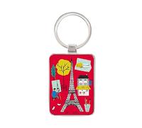 KIUB Paris Eiffel Tower Key Ring with Paris Monuments and French Symbols