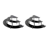 Kiudduy 2X Acrylic Risers Display Stand, 3 Tier Black Cupcake Stand Display Holder Half Moon Dessert Stand Organizer Shelf