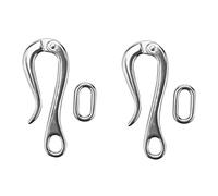Kiudduy 2X Pelican Hook & Eye with Quick Release Link Stainless Steel 316 Marine Boat Hardware 100mm