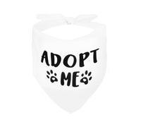 KIUEZIR 1pc Bandana for Small Medium Large Dog, “Adopt Me” Printed & Soft Fabric Material, Adjustable Triangle Bandana Bibs Scarf, Cute Pet Accessories & Outfits for Most Dogs or Cats